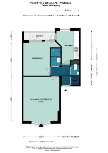 vincent van goghstraat 4b, amsterdam – plattegrond