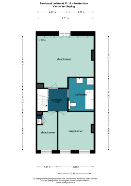 ferdinand bolstraat 111 3, amsterdam – plattegrond 2
