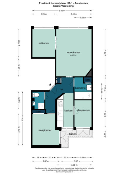 president kennedylaan 118 1, amsterdam – plattegrond