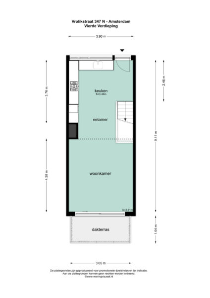 vrolikstraat 347n, amsterdam – plattegrond