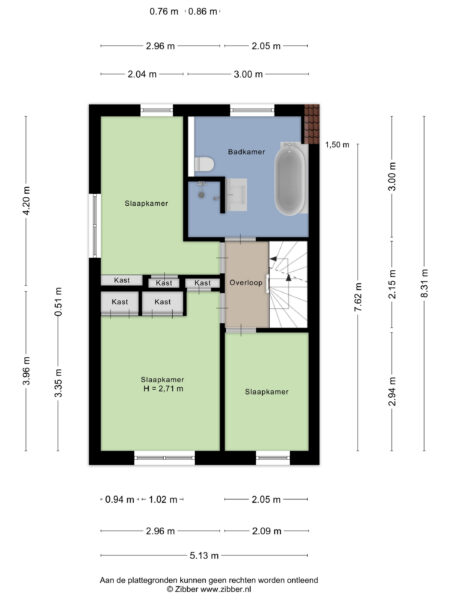 gedempte schalk burgergracht 42, haarlem – plattegrond 2