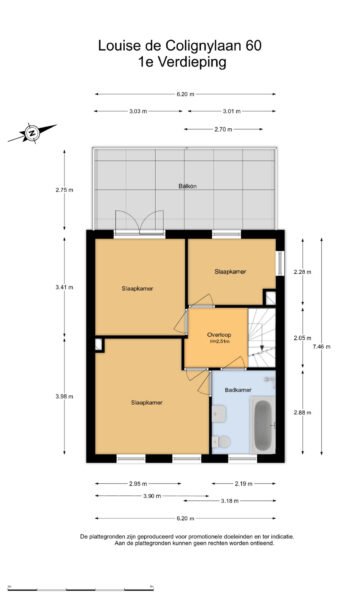 louise de colignylaan 60, santpoort zuid – plattegrond 3