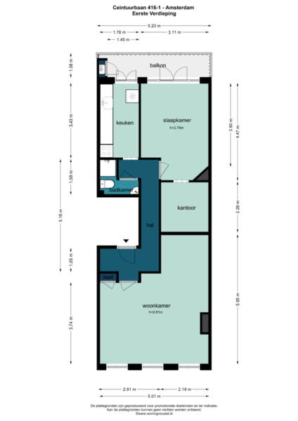 ceintuurbaan 416 1, amsterdam – plattegrond
