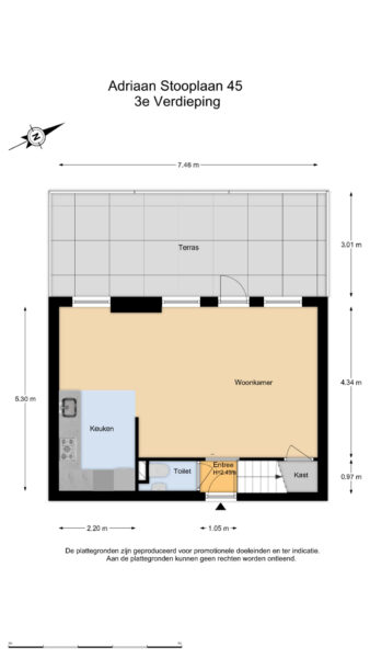adriaan stooplaan 45, overveen – plattegrond 2