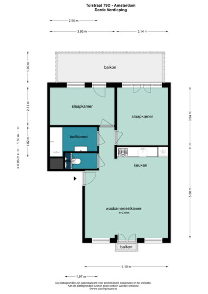 tolstraat 79d, amsterdam – plattegrond