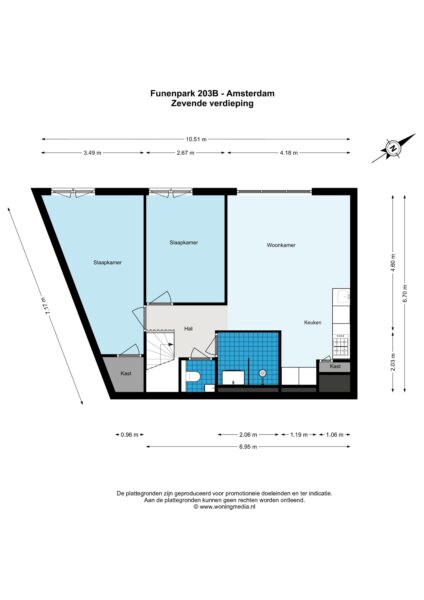 funenpark 203b, amsterdam – plattegrond 2