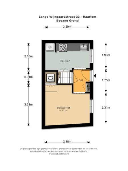 lange wijngaardstraat 33, haarlem – plattegrond