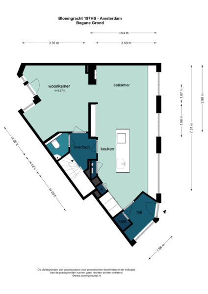 bloemgracht 197h, amsterdam – plattegrond