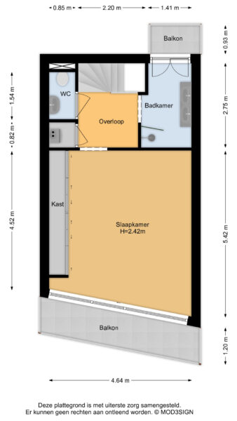 klein heiligland 12a, haarlem – plattegrond 3
