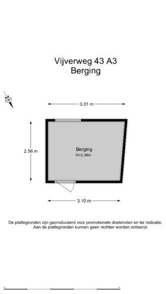 vijverweg 43a3, bloemendaal – plattegrond 3