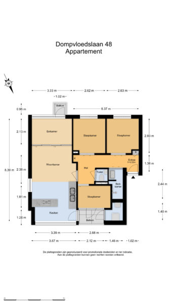 dompvloedslaan 48, overveen – plattegrond 3