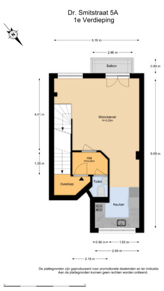 dr smitstraat 5a, zandvoort – plattegrond 3