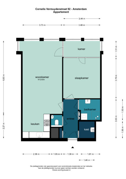 cornelis vermuydenstraat 92, amsterdam – plattegrond 2