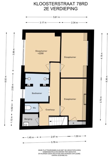 kloosterstraat 78rd, haarlem – plattegrond 3