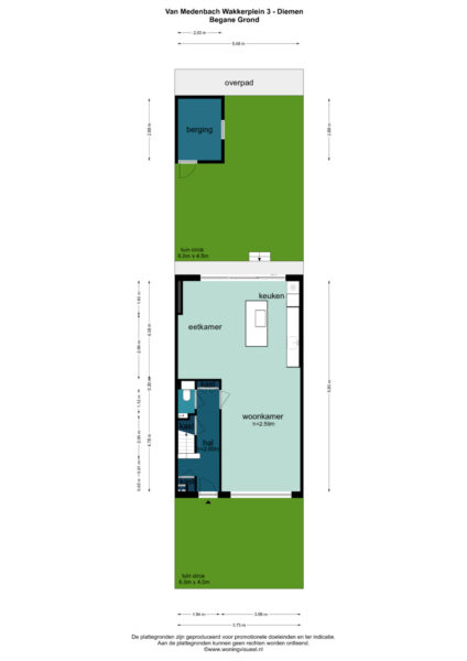van medenbach wakkerplein 3, diemen – plattegrond