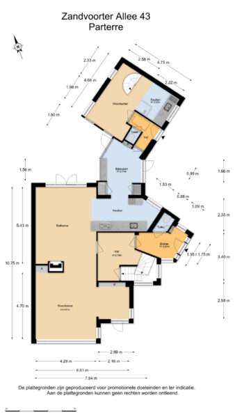 zandvoorter allee 43, heemstede – plattegrond 3