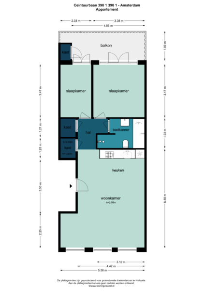 ceintuurbaan 390 1, amsterdam – plattegrond