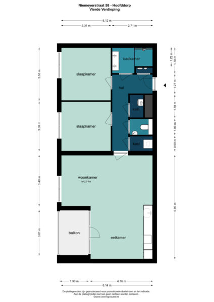 niemeyerstraat 58, hoofddorp – plattegrond