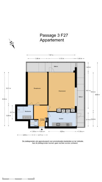 passage 3f 27, zandvoort – plattegrond 3