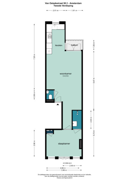van ostadestraat 58 2, amsterdam – plattegrond