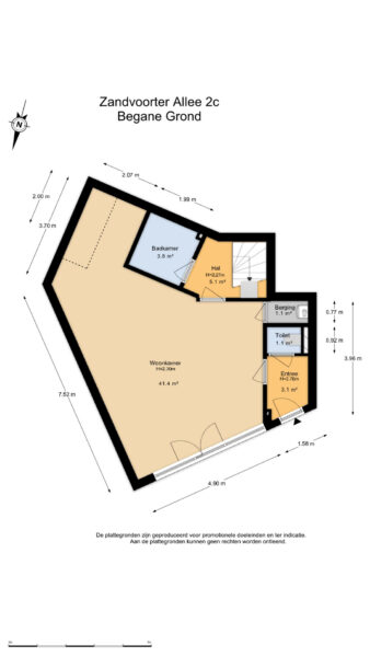 zandvoorter allee 2c, heemstede – plattegrond