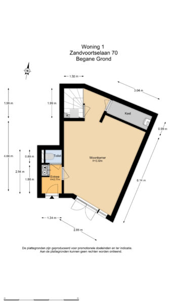 zandvoortselaan 70, heemstede – plattegrond