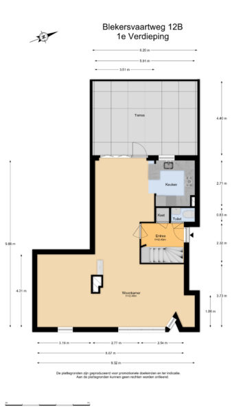 blekersvaartweg 12b, heemstede – plattegrond 3