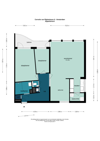 cornelis van rijplantsoen 6, amsterdam – plattegrond 2