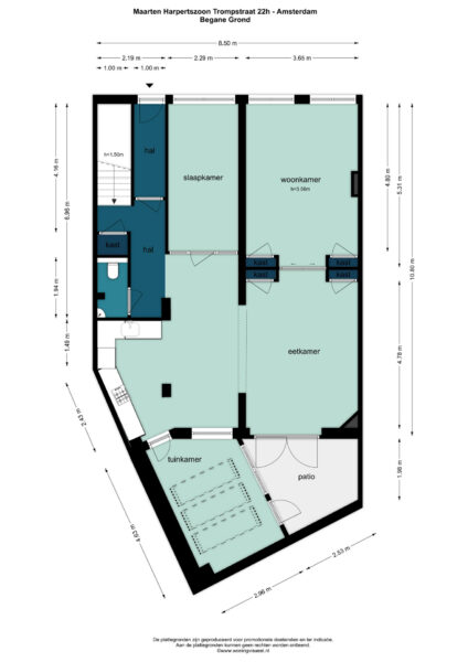 maarten harpertszoon trompstraat 22h, amsterdam – plattegrond 2