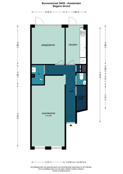 burmanstraat 24h, amsterdam – plattegrond