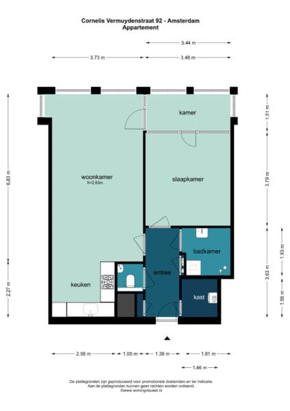 cornelis vermuydenstraat 92, amsterdam – plattegrond