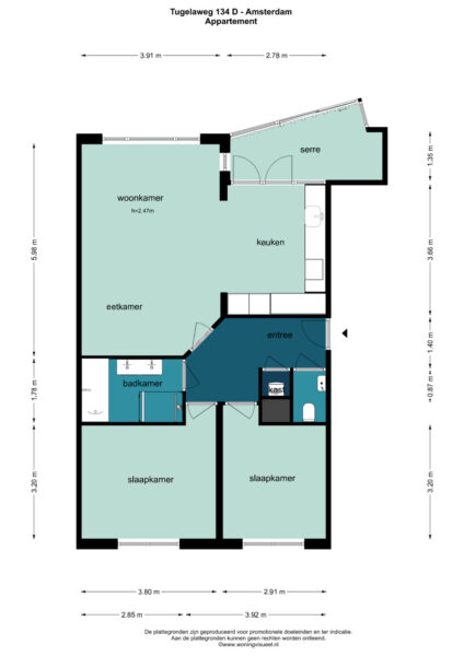 tugelaweg 134d, amsterdam – plattegrond