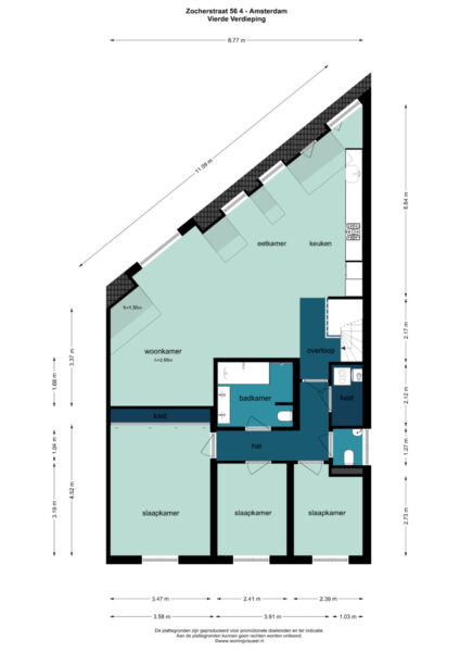 zocherstraat 56 4, amsterdam – plattegrond