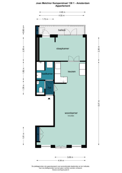 joan melchior kemperstraat 138 1, amsterdam – plattegrond 2