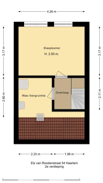 els van roodenstraat 54, haarlem – plattegrond