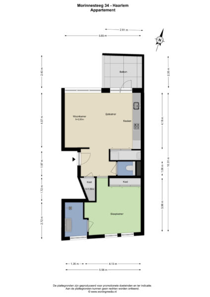 morinnesteeg 34, haarlem – plattegrond