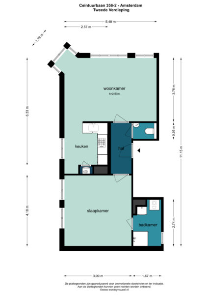ceintuurbaan 356 2, amsterdam – plattegrond 2