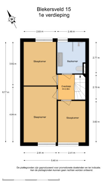 blekersveld 15, overveen – plattegrond 4