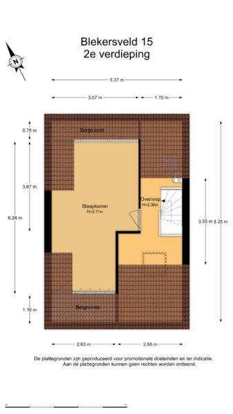 blekersveld 15, overveen – plattegrond 5