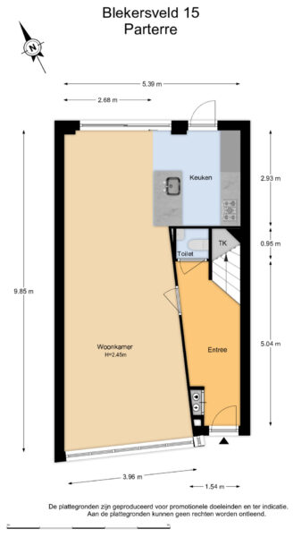 blekersveld 15, overveen – plattegrond 3