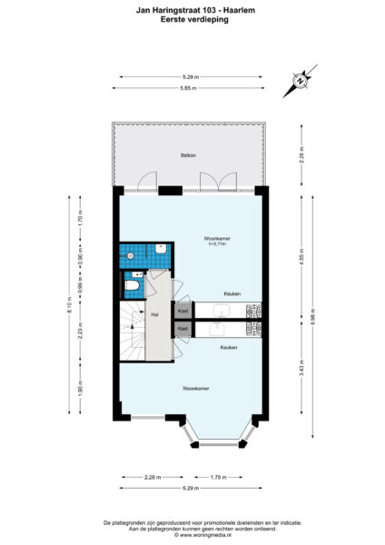 jan haringstraat 103, haarlem – plattegrond