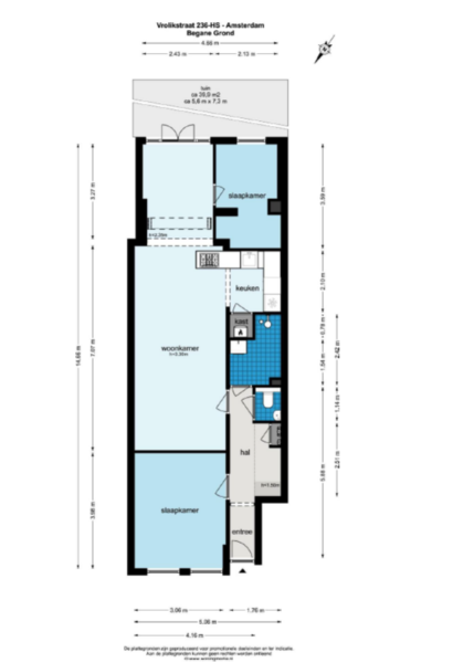 vrolikstraat 236h, amsterdam – plattegrond