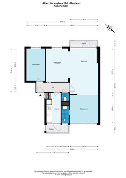 albert verweylaan 11ii, haarlem – plattegrond 4