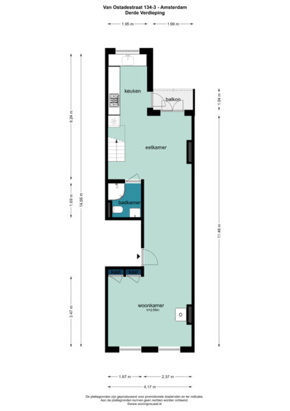 van ostadestraat 134 3, amsterdam – plattegrond
