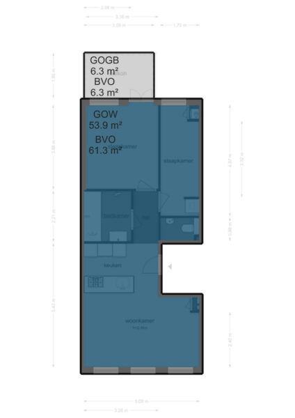 tweede hugo de grootstraat 25 3, amsterdam – plattegrond 2