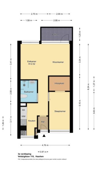 veldzigtlaan 110, haarlem – plattegrond