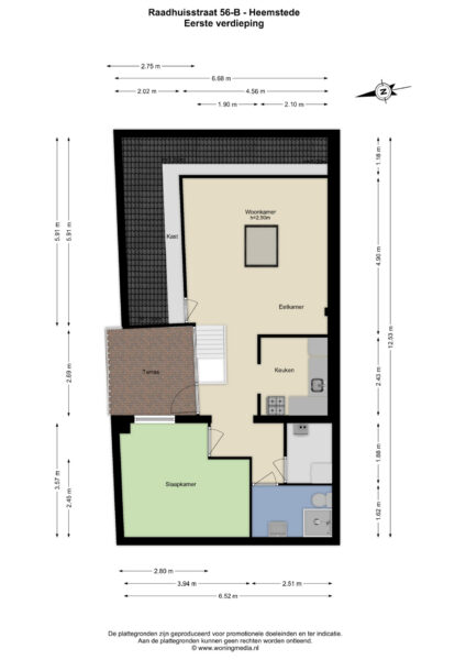 raadhuisstraat 56b, heemstede – plattegrond 2