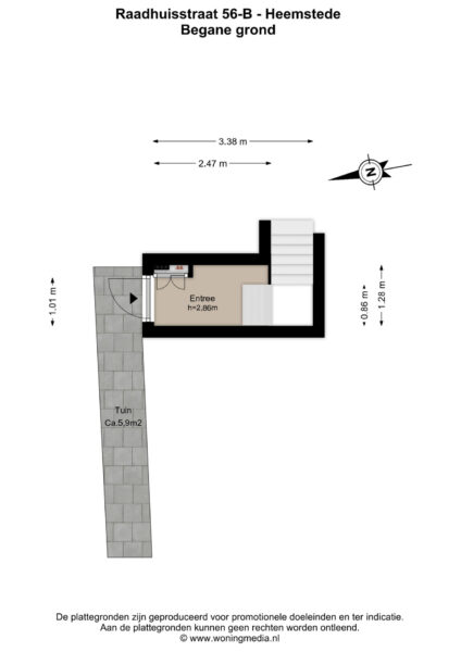raadhuisstraat 56b, heemstede – plattegrond