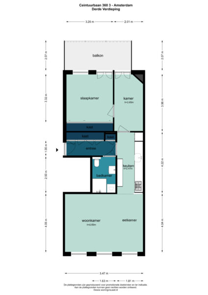ceintuurbaan 360 3, amsterdam – plattegrond