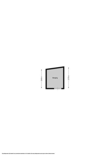 Storage room floor plan with dimensions.